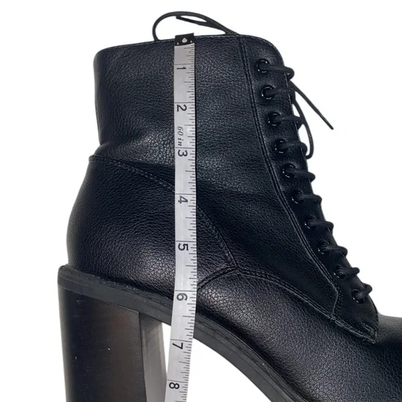 Forever 21 Black Faux Leather Ankle Boots, Size 10 - Picture 13 of 15